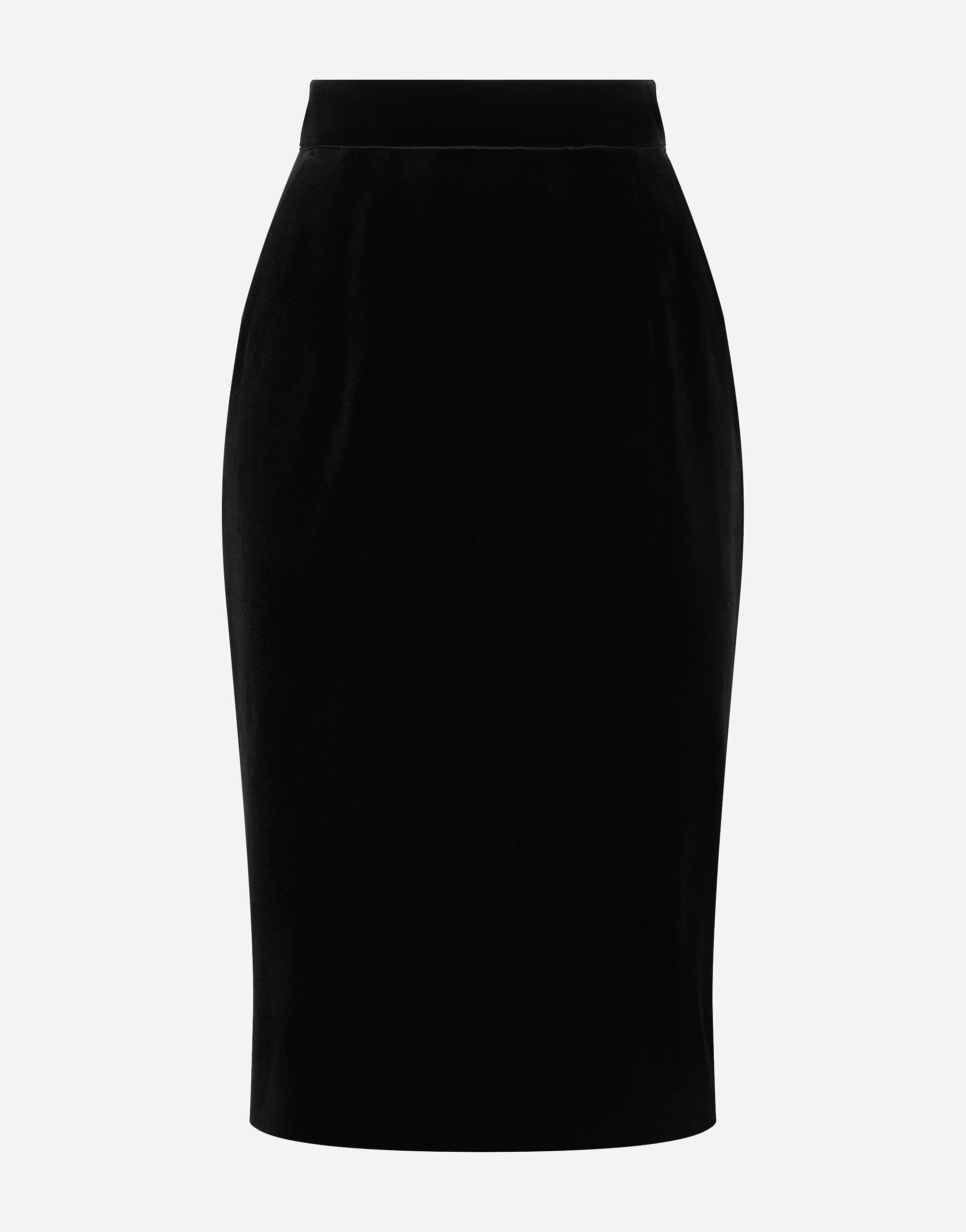 ${brand} Velvet midi pencil skirt ${colorDescription} ${masterID}