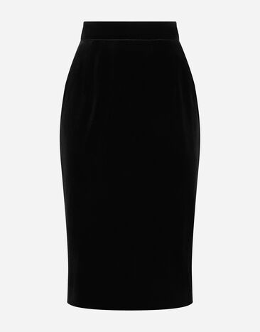 ${brand} Velvet midi pencil skirt ${colorDescription} ${masterID}