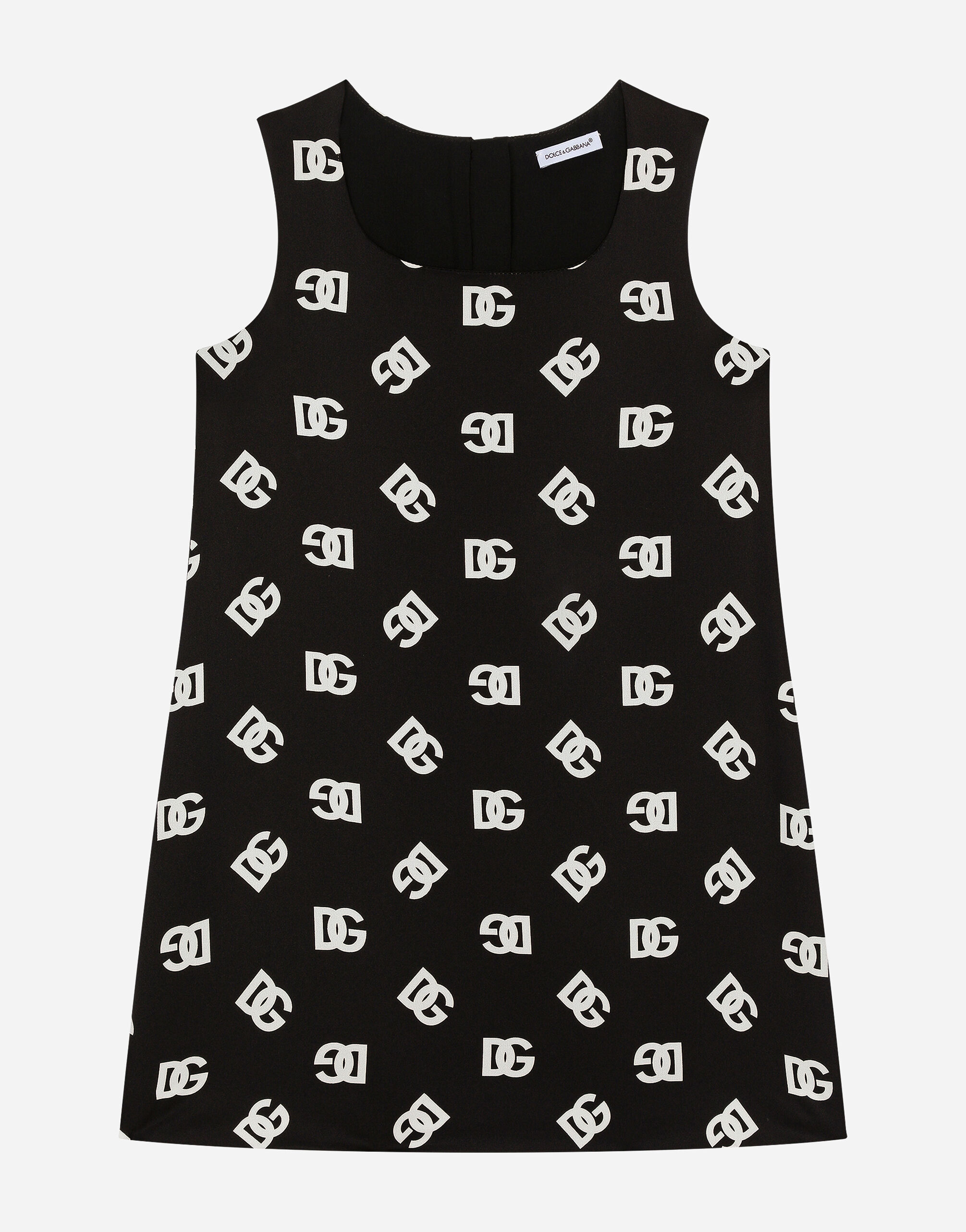 Dolce & Gabbana Vestido de charmeuse con estampado del logotipo DG Imprima L53DG7G7E9W