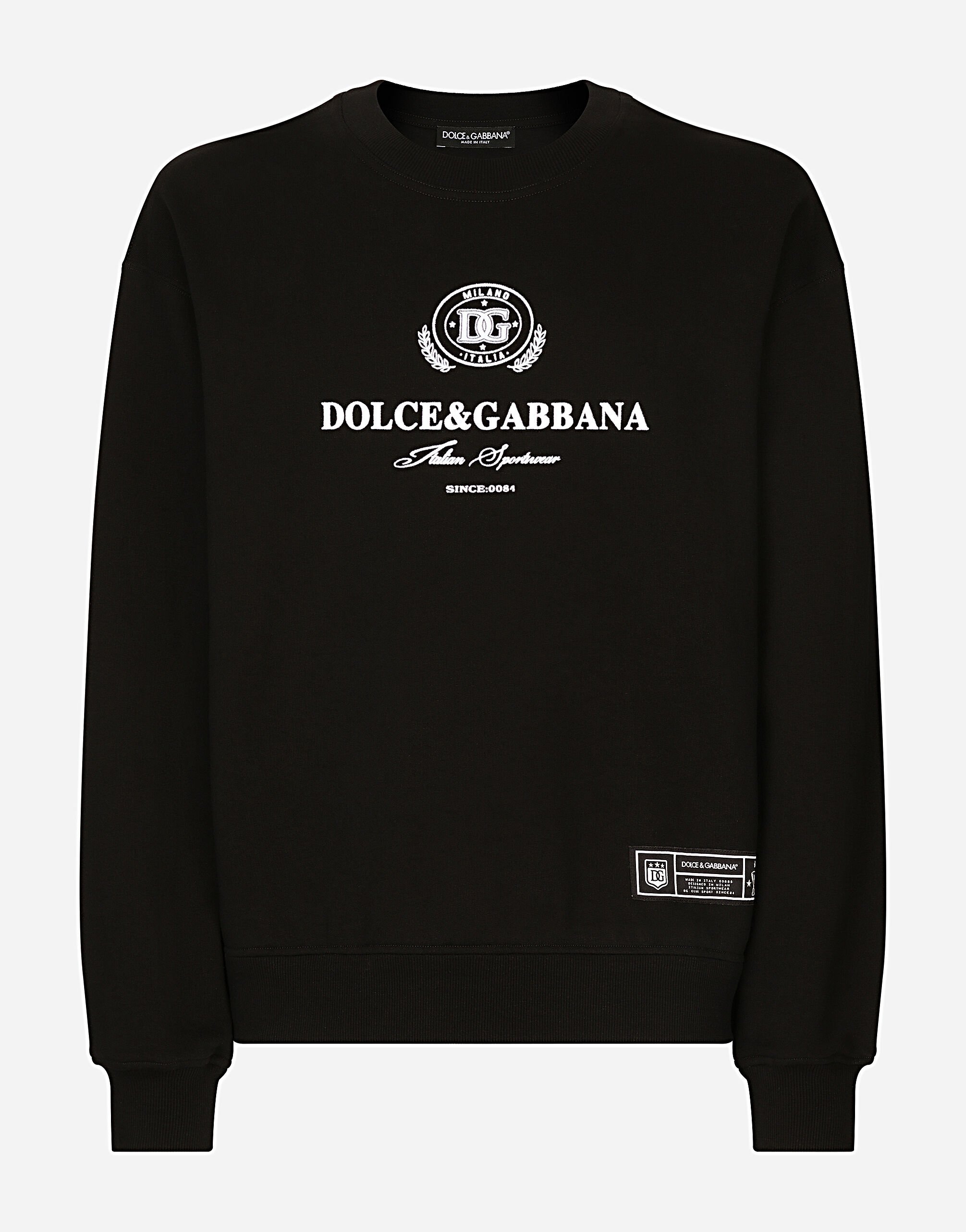 ${brand} Jersey sweatshirt with Dolce&Gabbana logo print ${colorDescription} ${masterID}