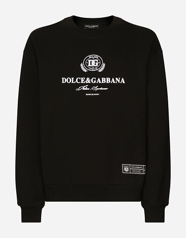 ${brand} Felpa in jersey con stampa logo Dolce&Gabbana ${colorDescription} ${masterID}