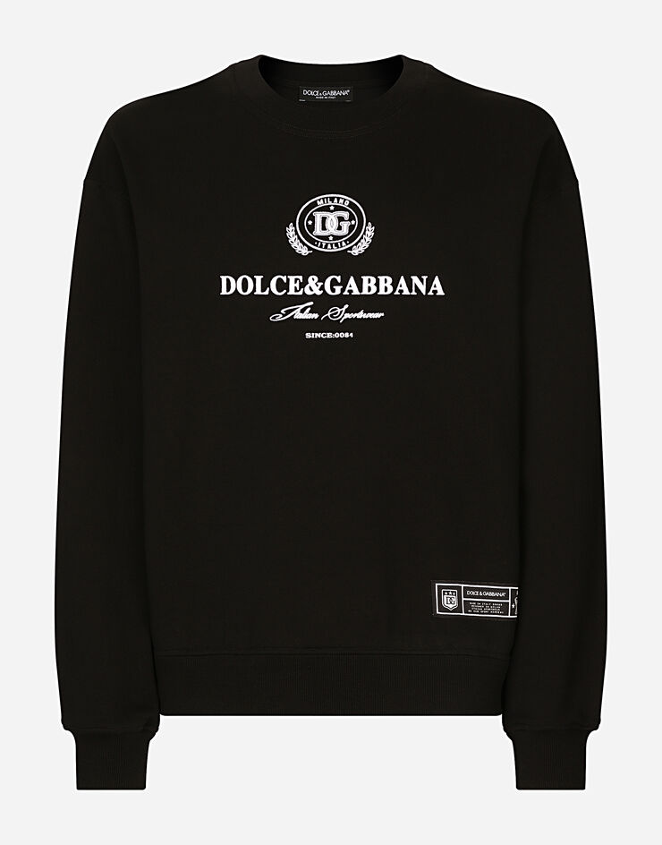 Dolce & Gabbana Свитшот из джерси с принтом логотипа Dolce&Gabbana черный G9AHSTG7NYD