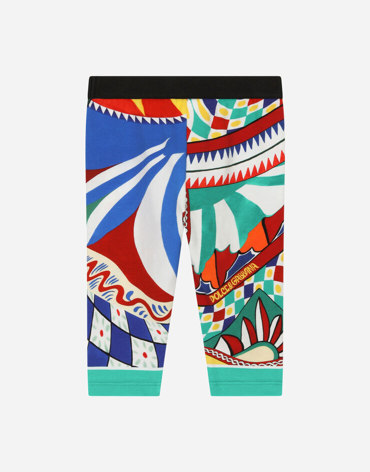 Shop Dolce & Gabbana Carretto-print technical jersey leggings  (FTCITTHPGDTHH4KW) by SmileStar