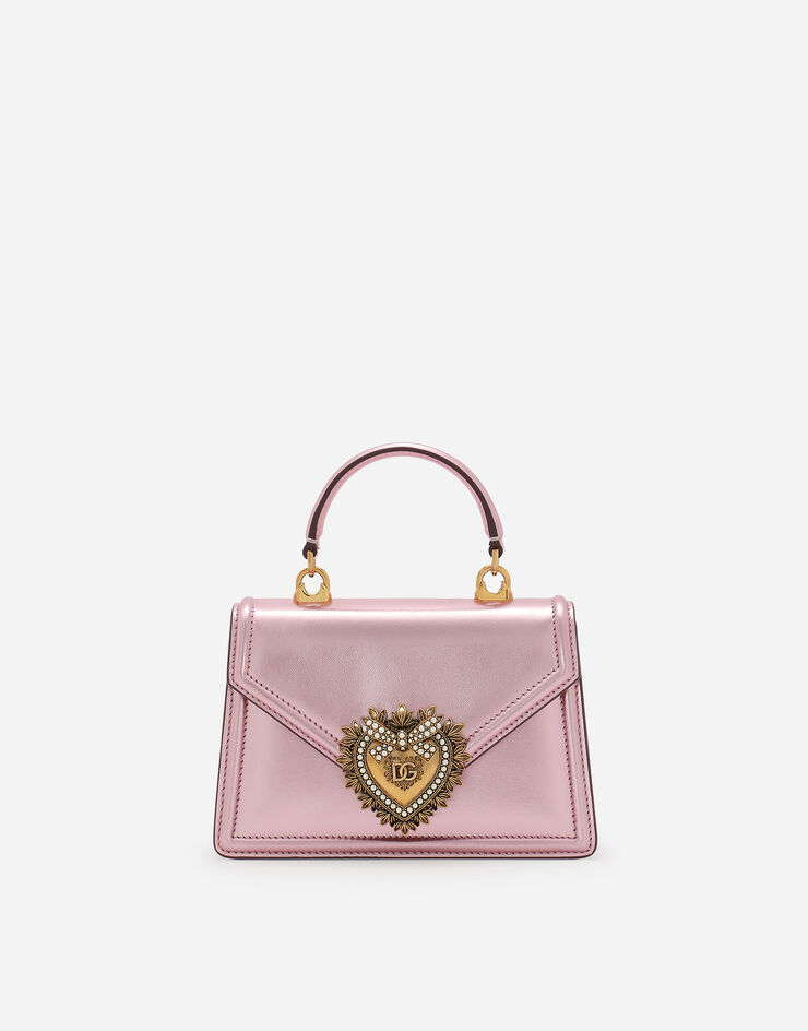 DOLCE & GABBANA Silk Small Devotion Envelope Top Handle Bag Pink