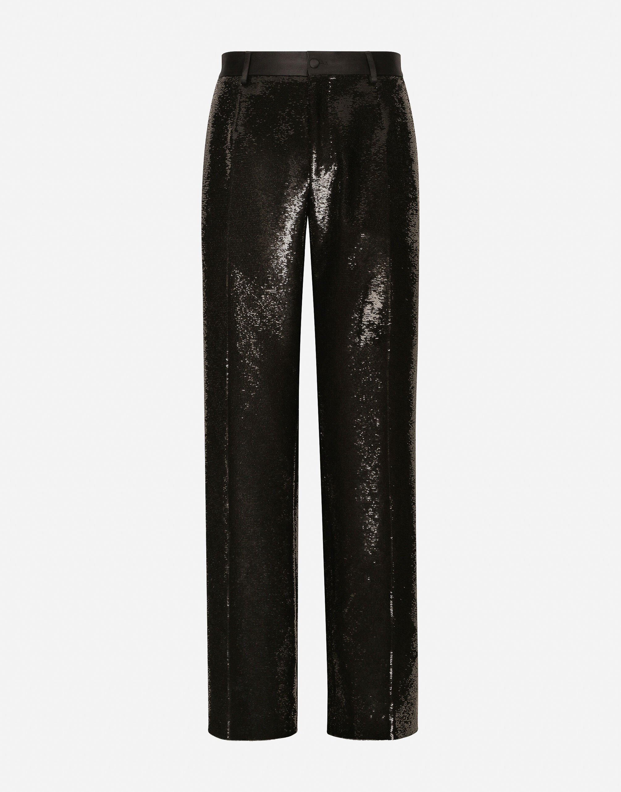 Dolce & Gabbana Sequined straight-leg pants Black G2RR4TFLSIM