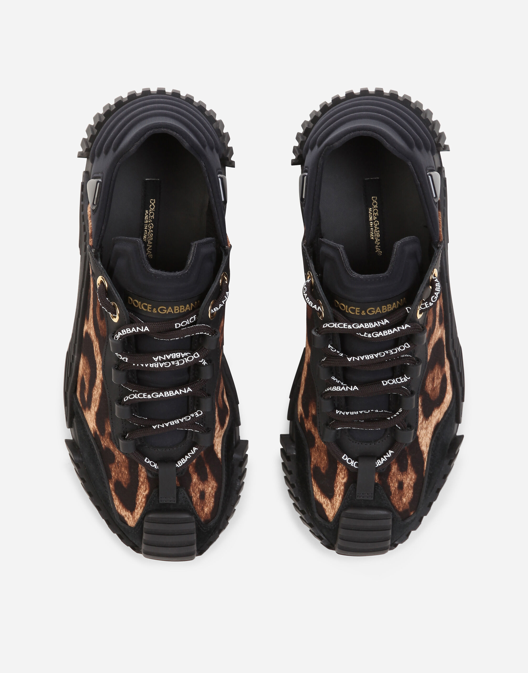 Dolce & Gabbana Leopard-print cotton NS1 slip-on sneakers female MULTICOLOR