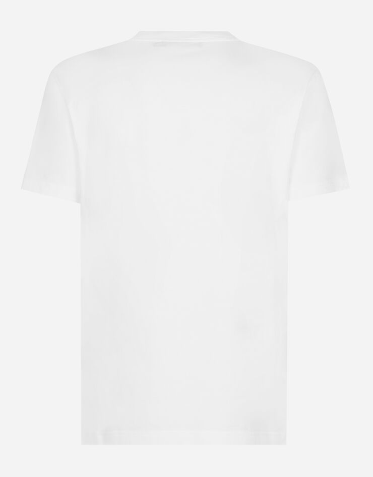 Dolce & Gabbana Camiseta de algodón con logotipo estampado Blanco G8RN8TG7NUC