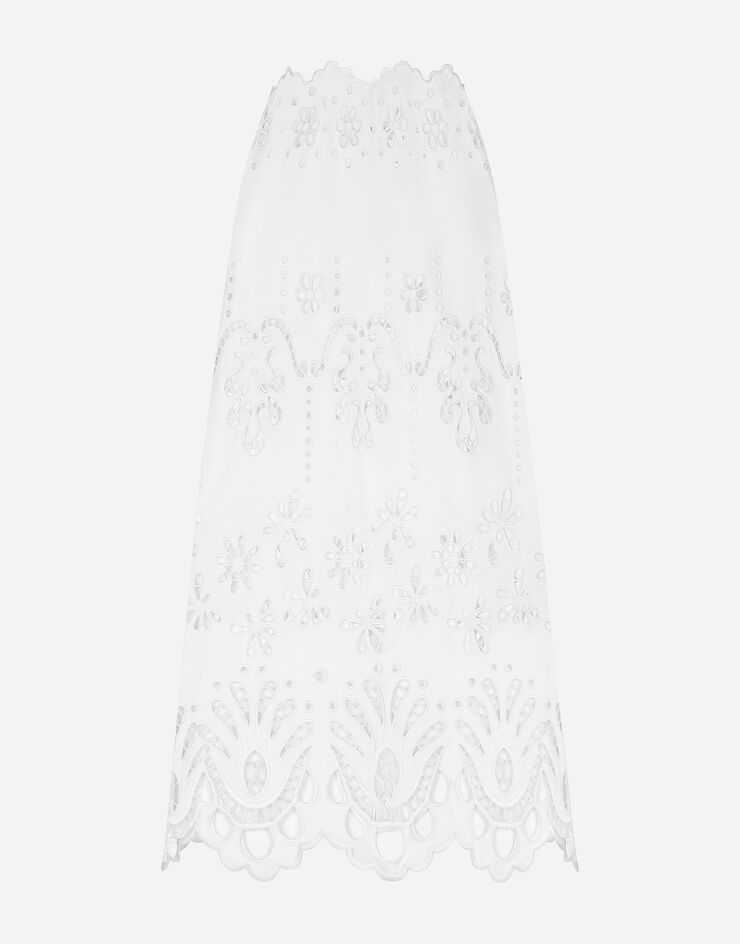 Dolce & Gabbana カットアウト ディテール コットン ロンゲットスカート ホワイト F4CVTZGDCJQ