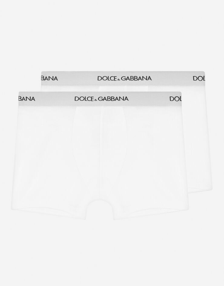 Dolce & Gabbana Lot de deux boxers en jersey avec élastique à logo Blanc L4J701G7OCT