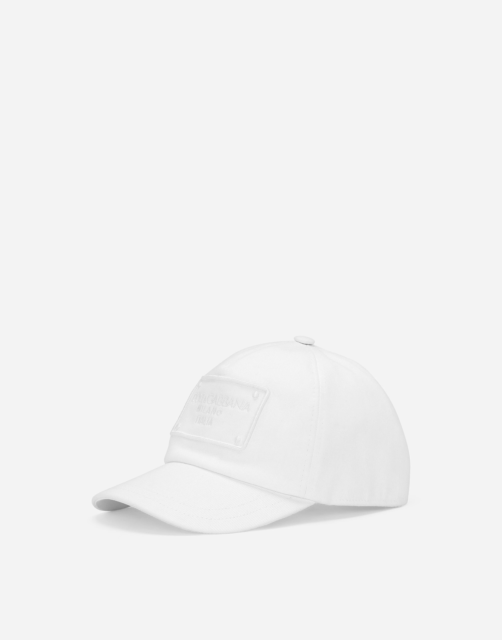 Dolce & Gabbana Twill baseball cap with branded tag Beige L44S02G7NWR