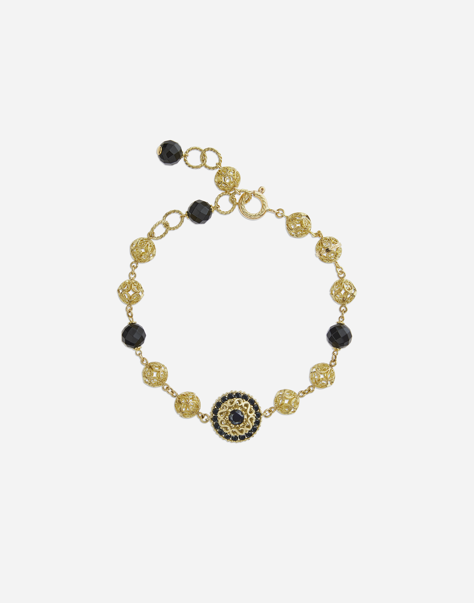 Dolce & Gabbana Bracelet en or avec saphirs noirs Doré WBQA1GWQC01