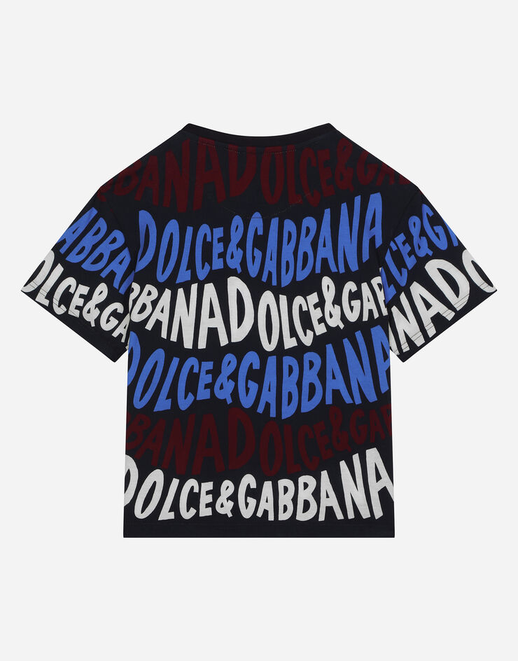 Dolce & Gabbana Camiseta de punto con logotipo Dolce&Gabbana estampado Azul L4JTHVHS7OY