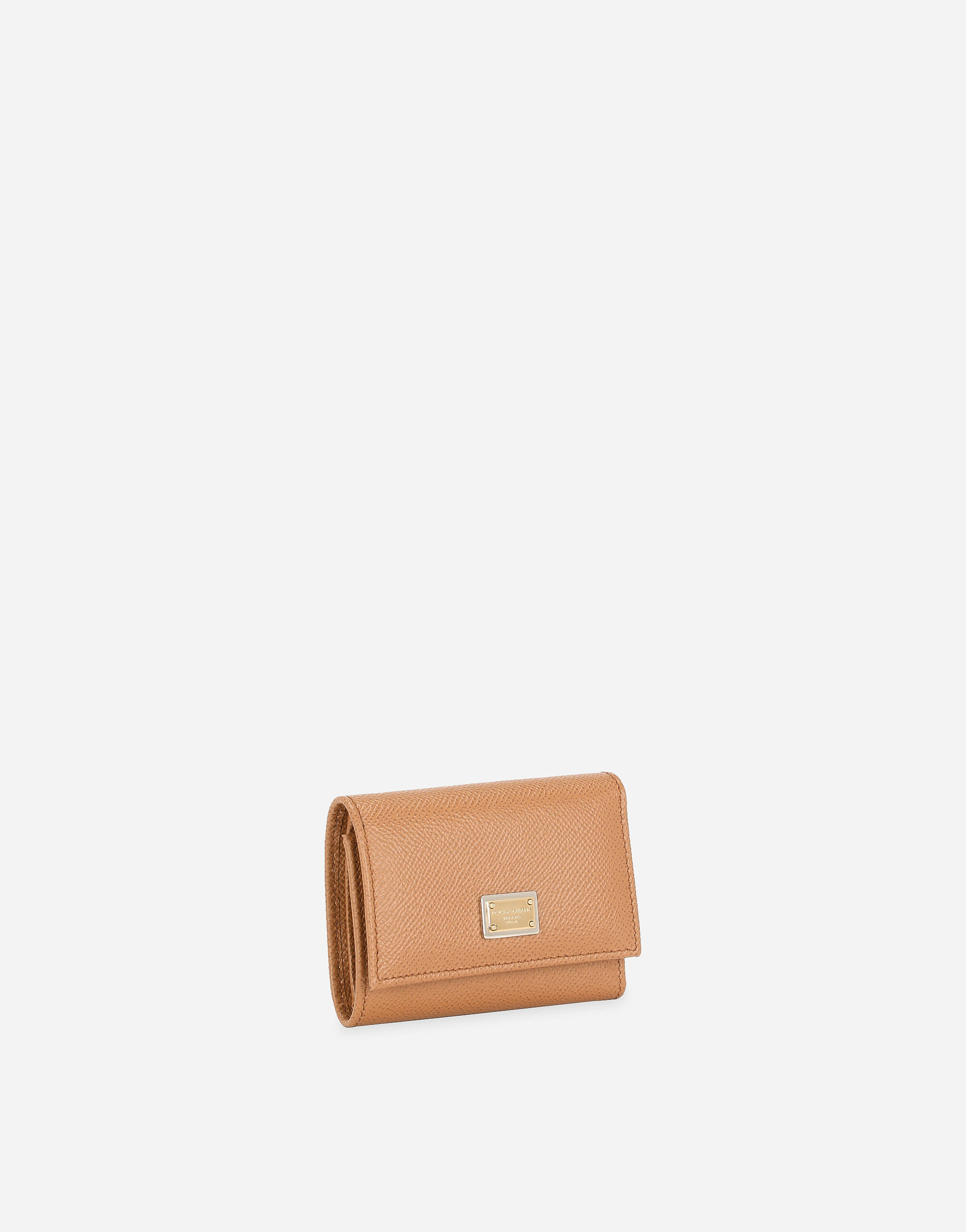 Dauphine calfskin French-flap wallet in Brown for