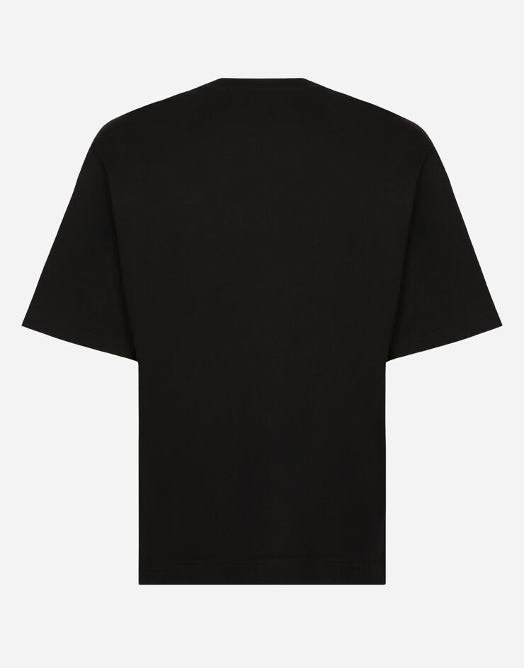 Cotton T-shirt with DG logo print in Black for | Dolce&Gabbana® US