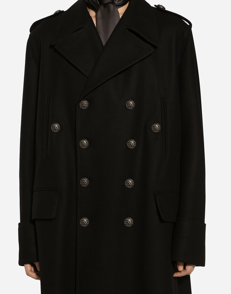 Dolce & Gabbana Long manteau militaire en laine Noir G048CTHUMT8