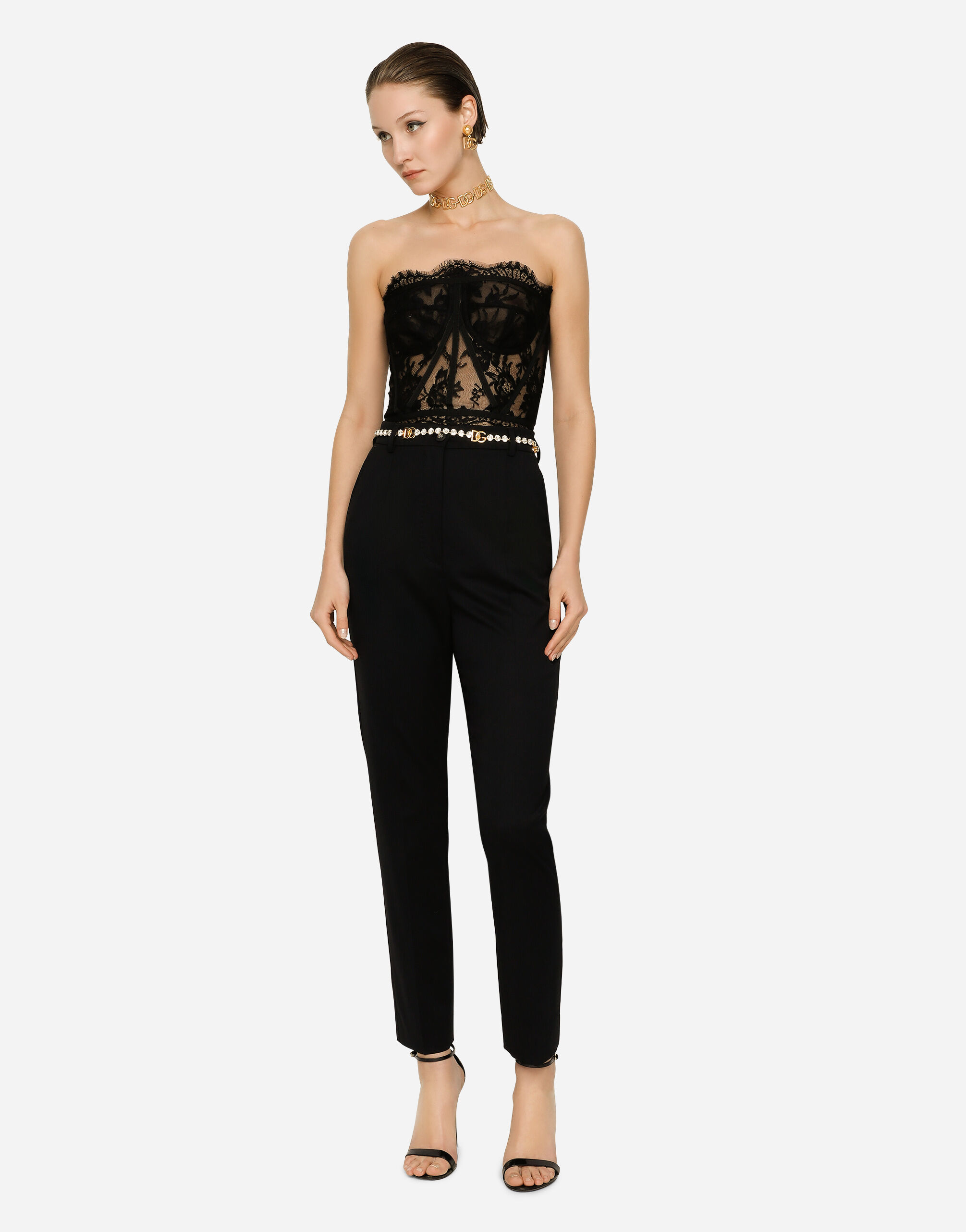Lace bustier in Black for Women | Dolce&Gabbana®
