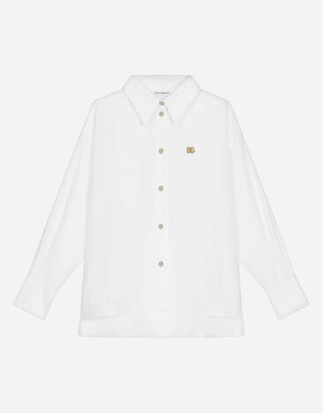 Dolce & Gabbana DG 로고 긴소매 포플린 셔츠 인쇄 L55S98FI5JT