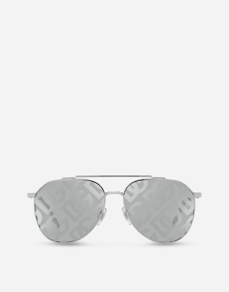 Diagonal Cut Sunglasses In Silver Dolceandgabbana® 