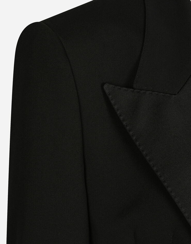 Dolce & Gabbana Short wool gabardine tuxedo jacket Black F299RTFU21E