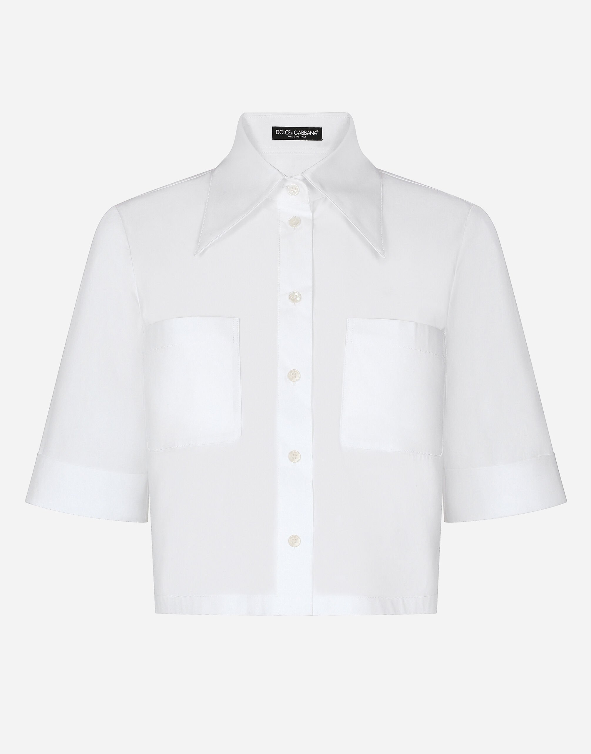 Dolce & Gabbana Cropped cotton shirt Print F79FOTFSA64