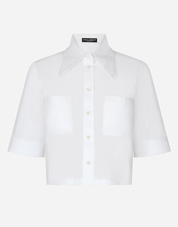 Dolce & Gabbana Cropped cotton shirt Print F79FOTFSA64