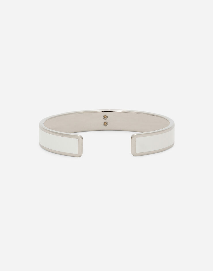 Dolce&Gabbana Rigid enameled bracelet with DG logo White WBP6L5W1111