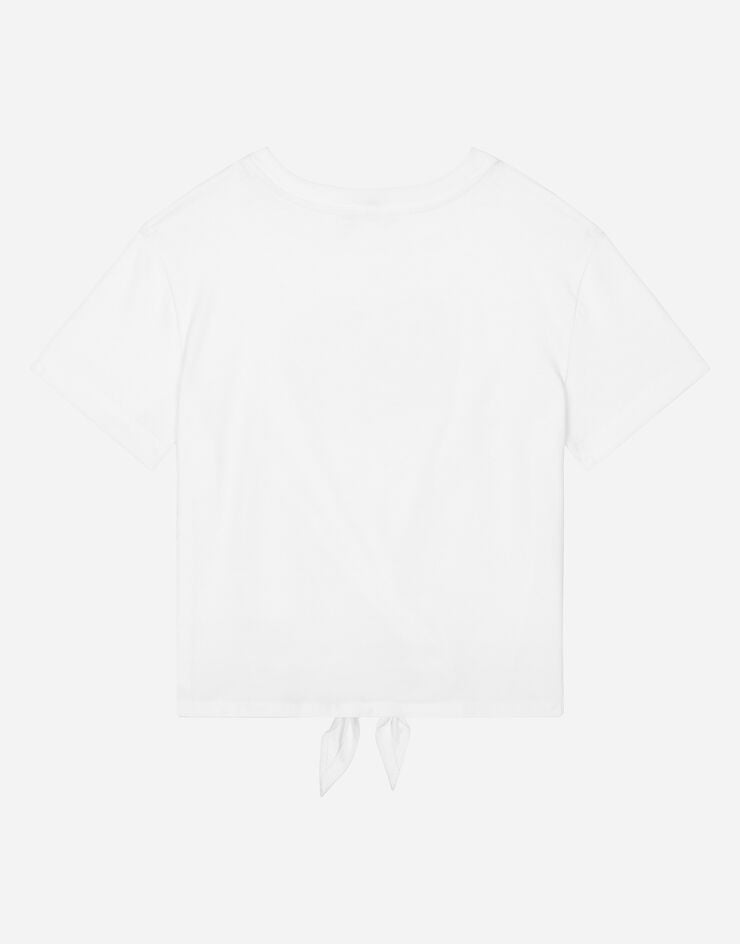 Dolce & Gabbana T-shirt in jersey con logo DG Bianco L5JTOBG7NZL