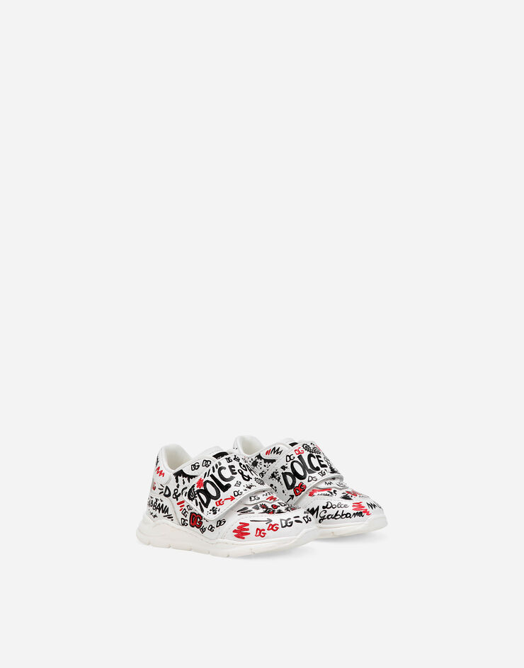 Dolce & Gabbana Calfskin low-top sneakers with graffiti print Multicolor DN0145AI668