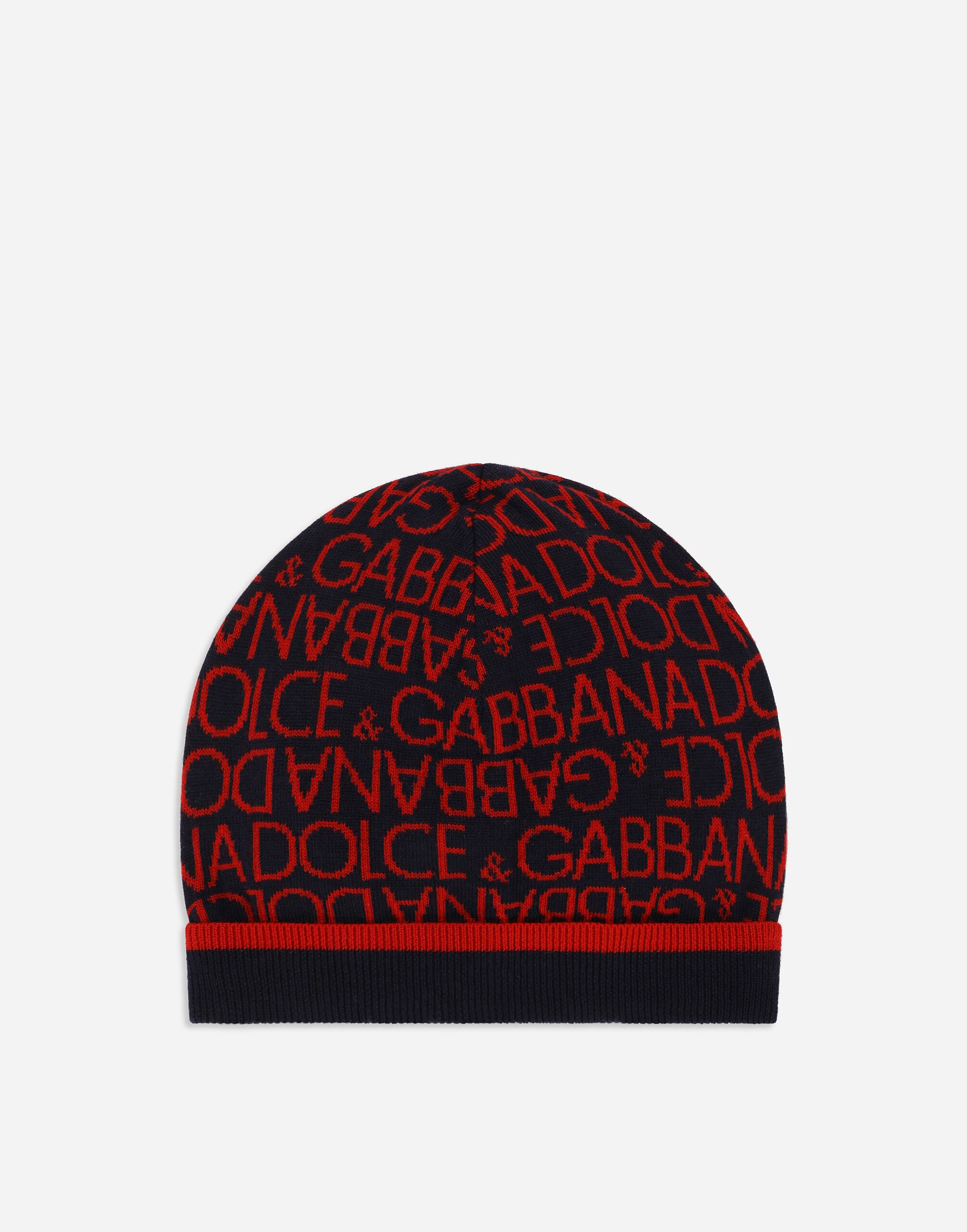 ${brand} Jacquard knit hat with Dolce&Gabbana logo ${colorDescription} ${masterID}