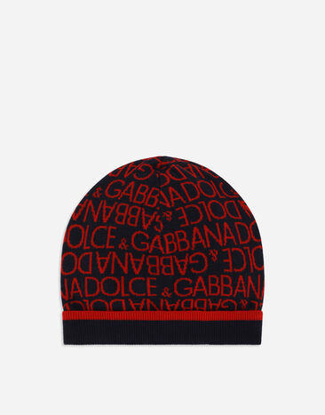 ${brand} Jacquard knit hat with Dolce&Gabbana logo ${colorDescription} ${masterID}