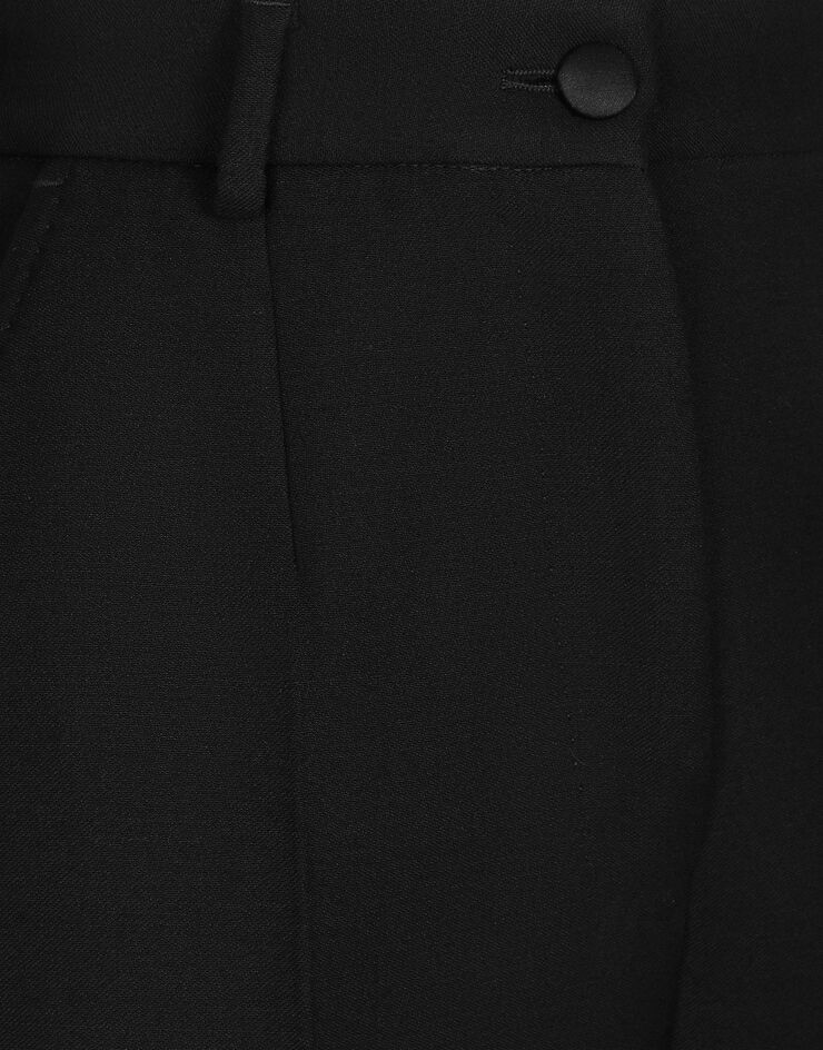 Dolce & Gabbana Tailored wool gabardine tuxedo pants Black FTAM0TFU21E