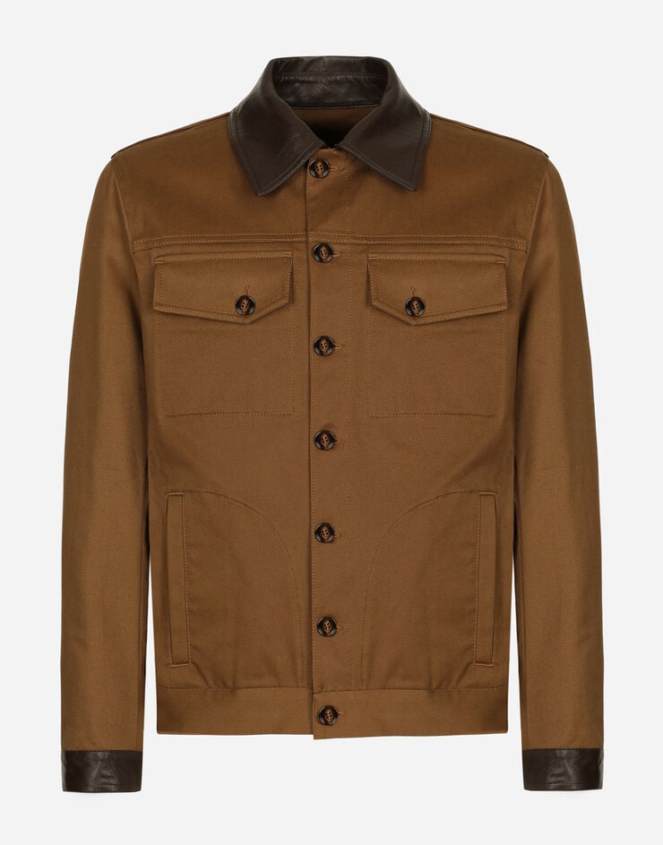Dolce & Gabbana Jacket with leather trims Brown G9BJFTGI513