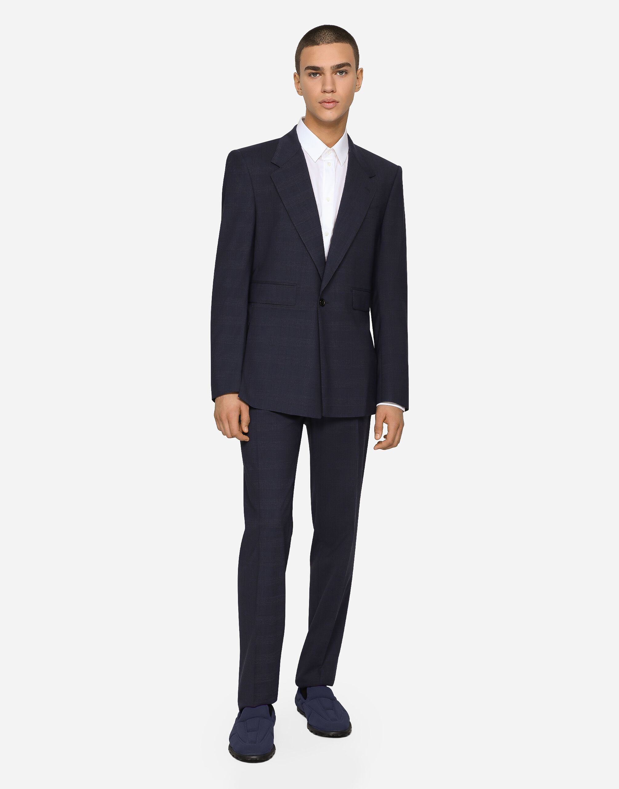 マルチカラーのメンズ Stretch glen plaid wool Sicilia-fit suit 