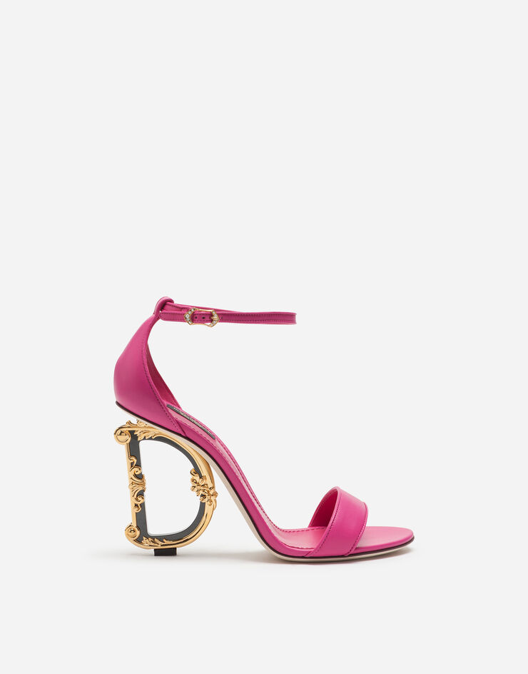 Nappa sandals with baroque DG heel in Pink for | Dolce&Gabbana® US