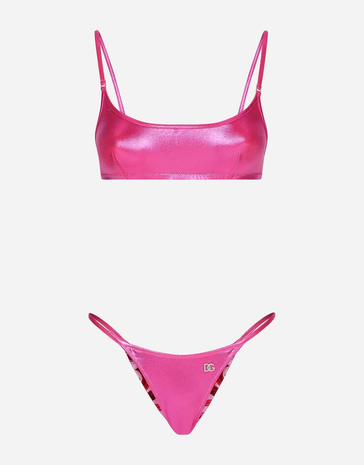 Dolce & Gabbana 래미네이팅 브라렛 비키니 상의 핑크 O8B66JFUSOV