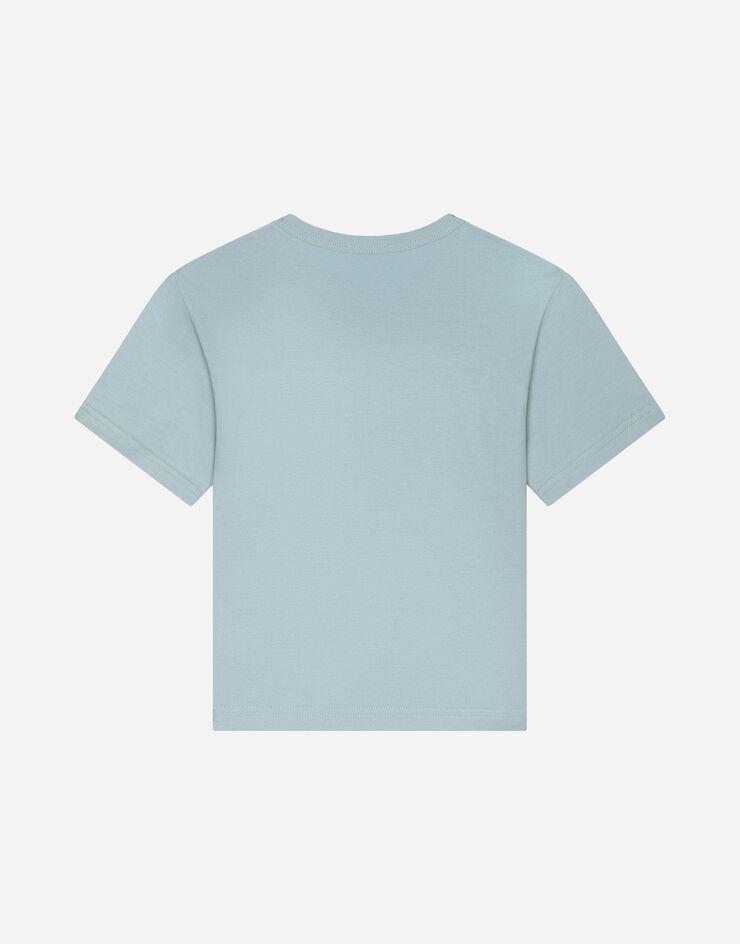 Dolce & Gabbana Jersey T-shirt with logo tag Bleu Ciel L4JT7TG7I2O