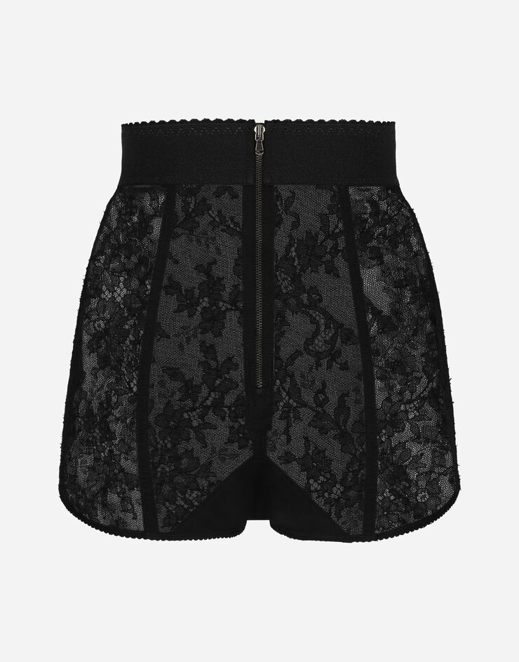 Dolce & Gabbana Culotte de encaje con cintura elástica Noir O2E77TONN77