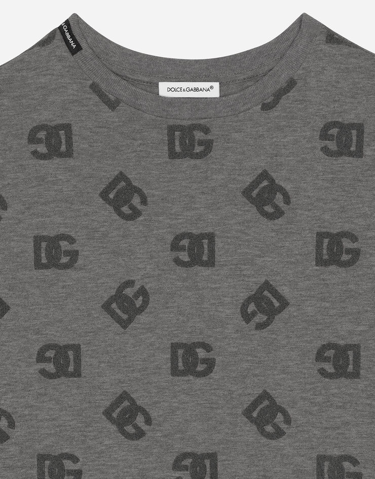 Dolce & Gabbana Jersey T-shirt with DG logo print Grey L4JTHVG7N2B