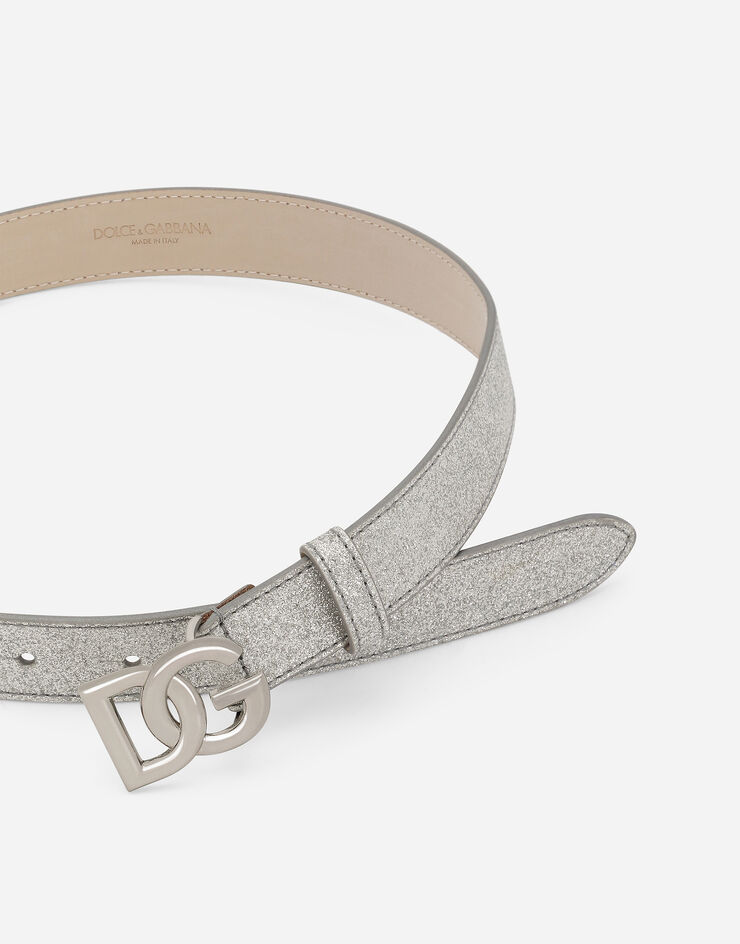 Dolce & Gabbana Ceinture en tissu pailleté Argent EE0068AF220