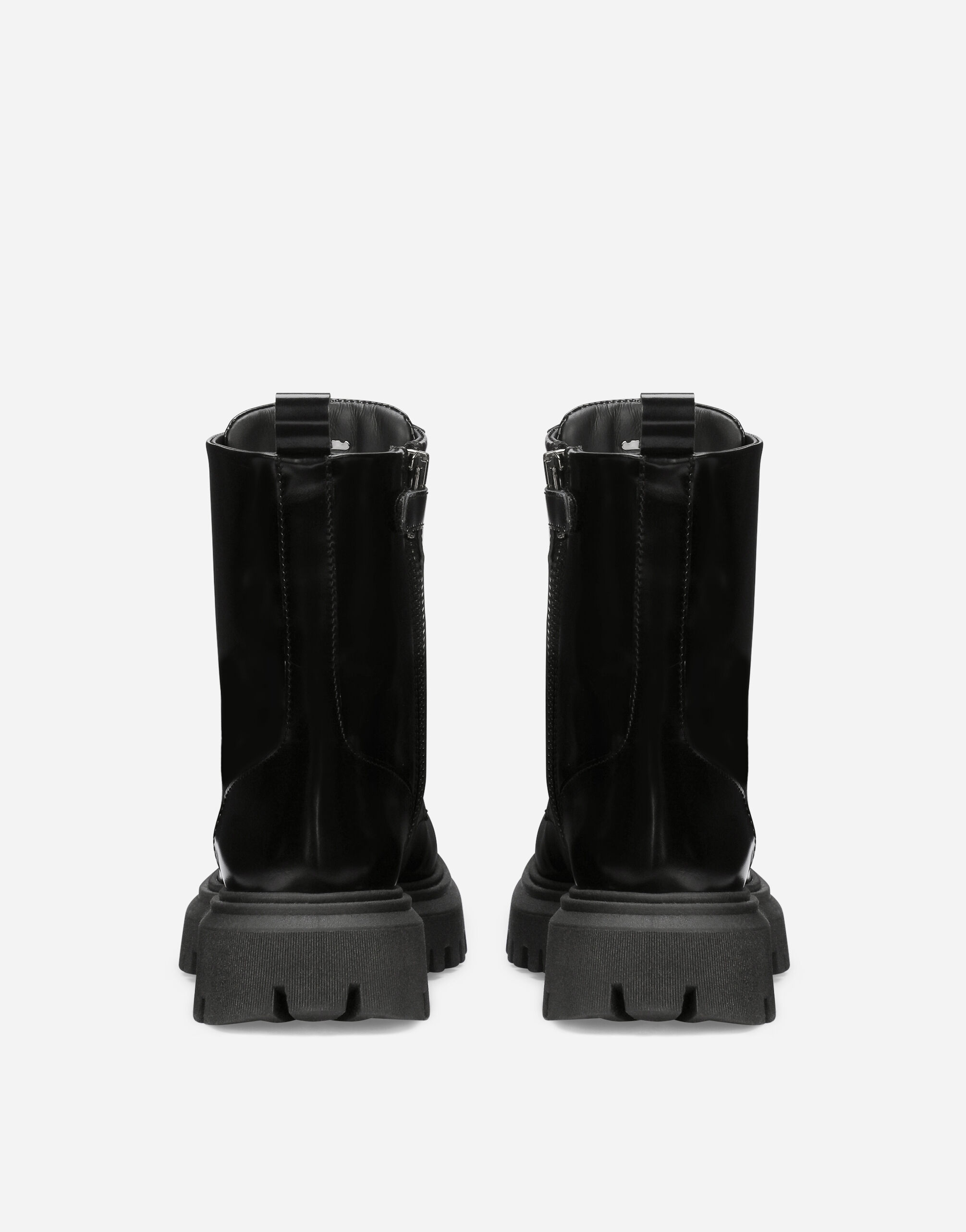 Brushed calfskin combat boots in Black for | Dolce&Gabbana® US