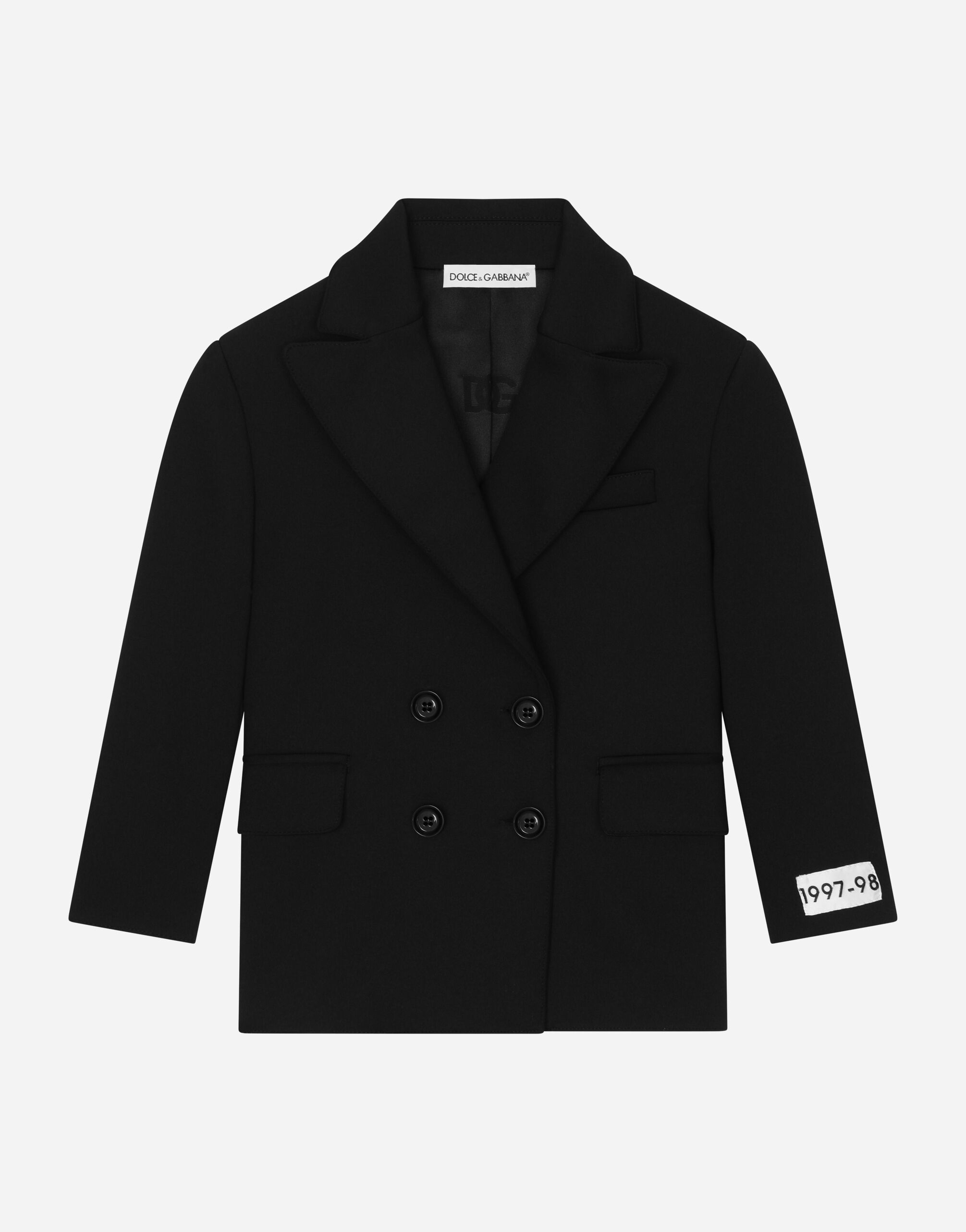 Dolce&Gabbana 科技平纹针织双排扣夹克 黑 L54C45G7K5C