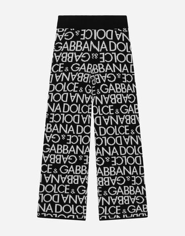 Dolce&Gabbana Knit pants with all-over jacquard logo White L5JTKTG7J7W
