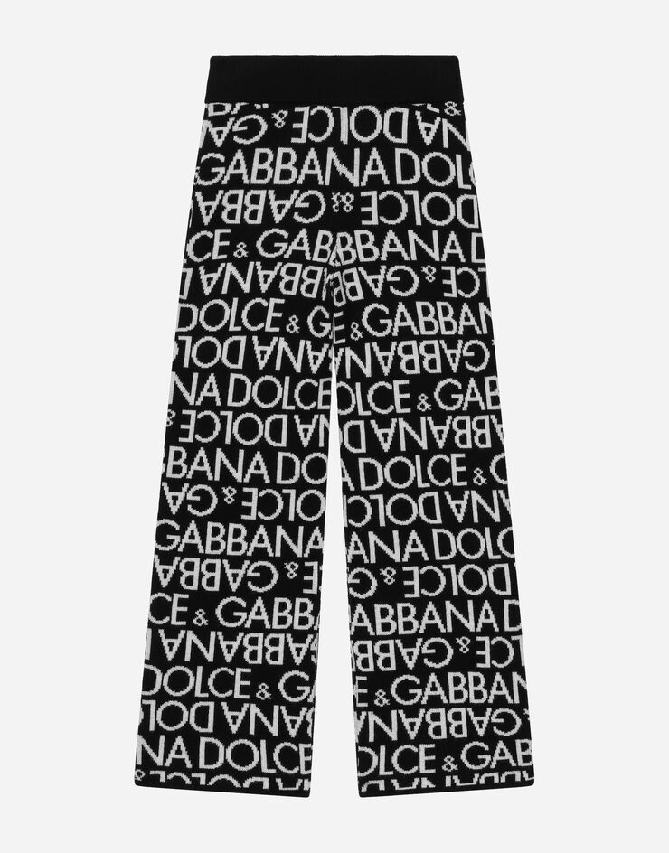 Dolce&Gabbana Pantalon en maille avec logo en jacquard all-over Multicolore L5KP07JCVM3