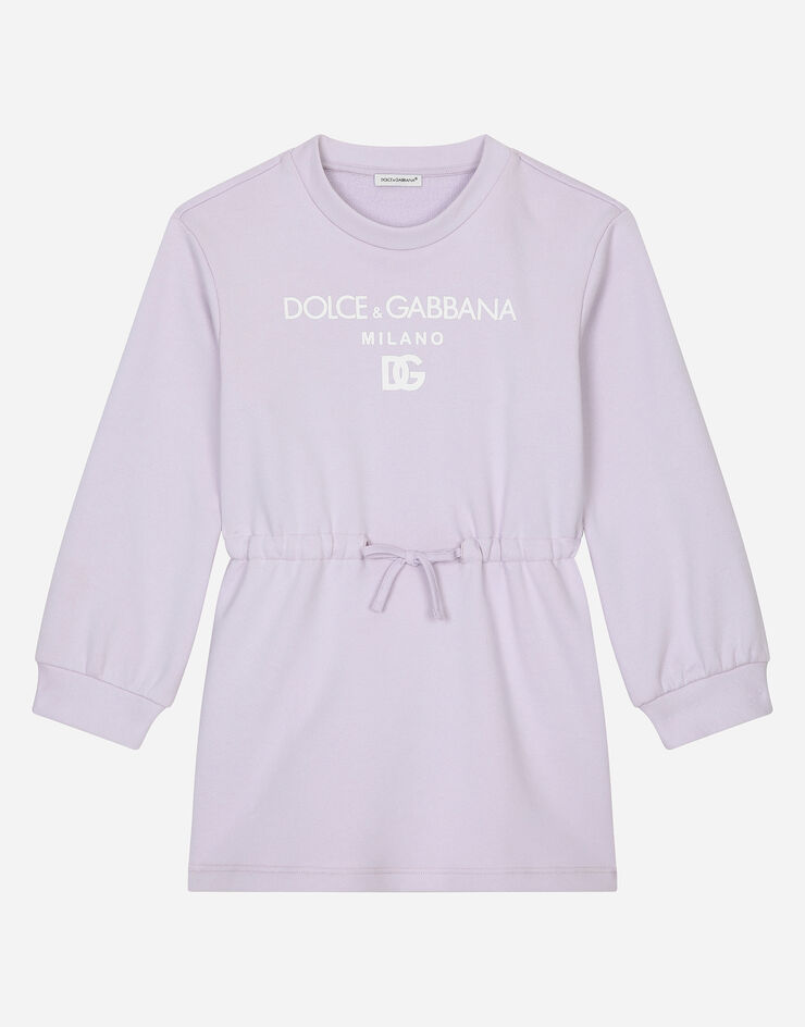Dolce & Gabbana Jersey dress with Dolce&Gabbana logo Lilac L5JD8ZG7NYV