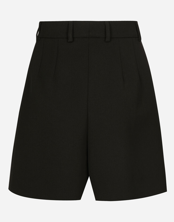 Dolce & Gabbana Wool gabardine tuxedo shorts Black FTC78TFU21E