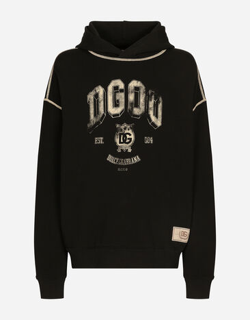 Dolce & Gabbana Oversize hoodie with logo Green G9BDXZG7NON