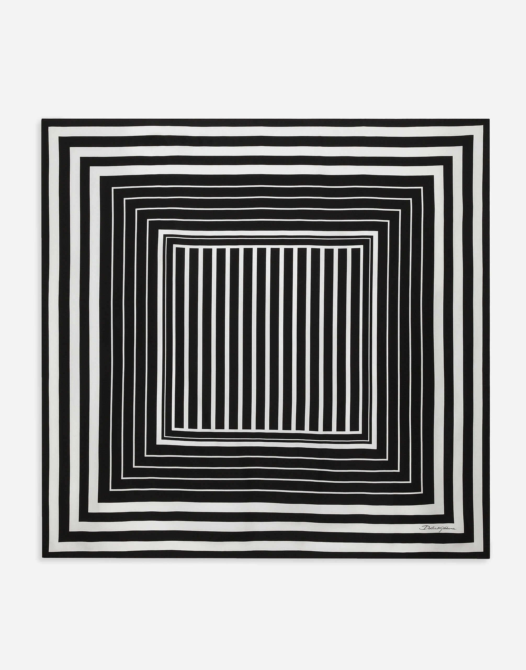 ${brand} Silk twill scarf with striped print (90x90) ${colorDescription} ${masterID}