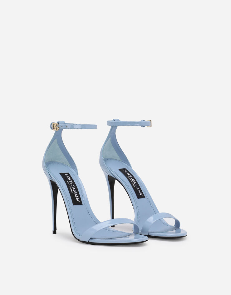 Dolce & Gabbana Polished calfskin sandals Light Blue CR1717A1037