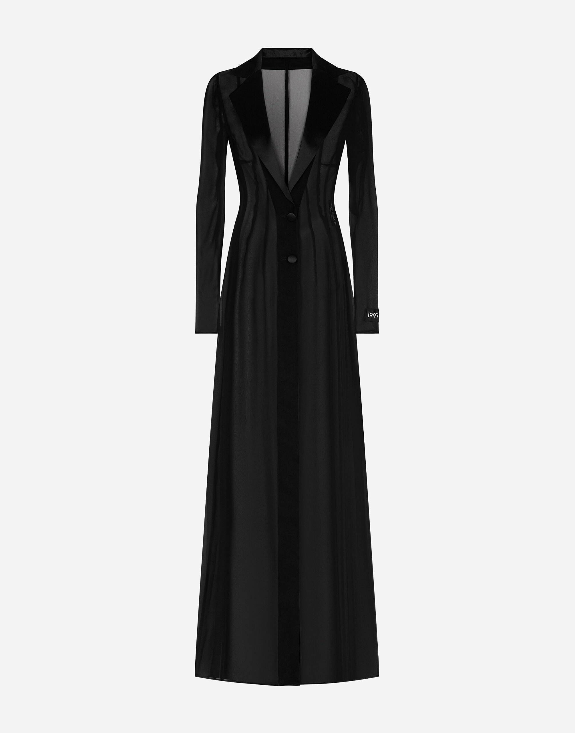 Silk chiffon duster coat in Black for | Dolce&Gabbana® US