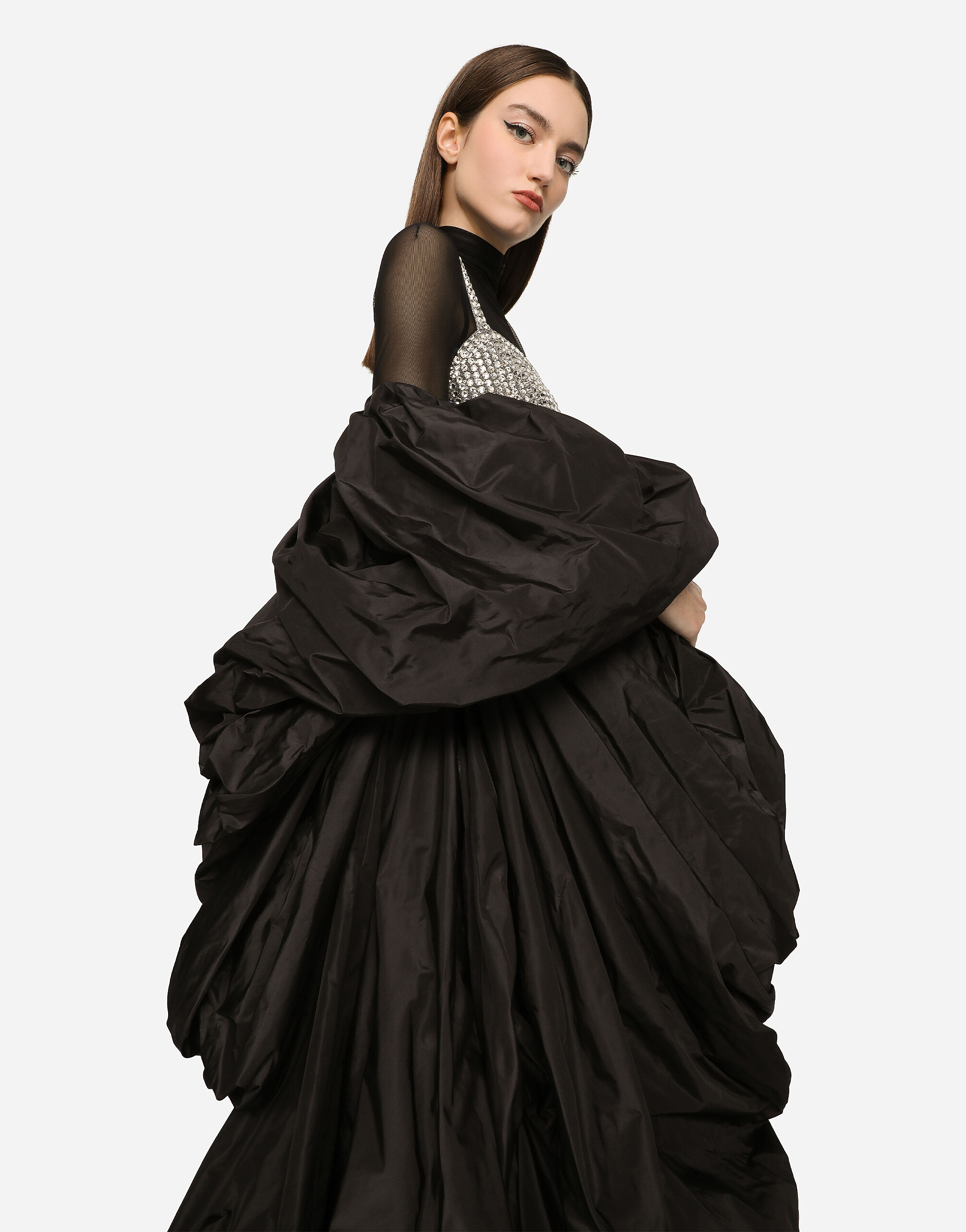 KIM DOLCE&GABBANA Taffeta stole in Black for | Dolce&Gabbana® US